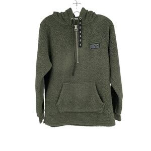 Victoria’s Secret Green Women's PINK‎ Teddy Half Zip Pullover - Size XS